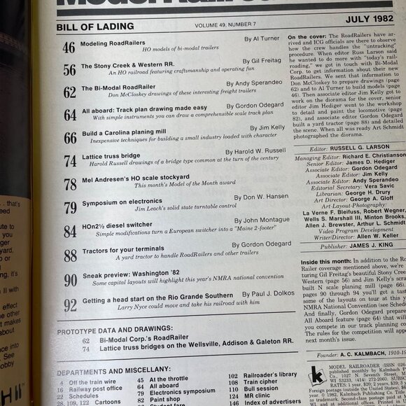 Model Railroader Magazine July 1982 Vol 49 No 87 Train Enthusiast u - Picture 5 of 12